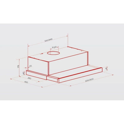 Hoover Built-In Telescopic Sliding Hood 90cm  | HSH-A90-SBI