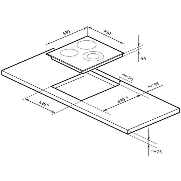 Millen Built In Electric Hob 45cm|MEH 451 BL