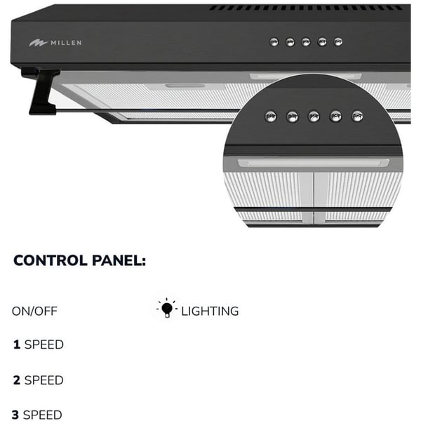 Millen Under Cabinet Hood 60 cm|MKH603BL