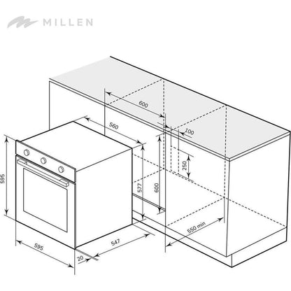 Millen Built In Electric Oven 78 liters 60cm|MEO 6001 BB