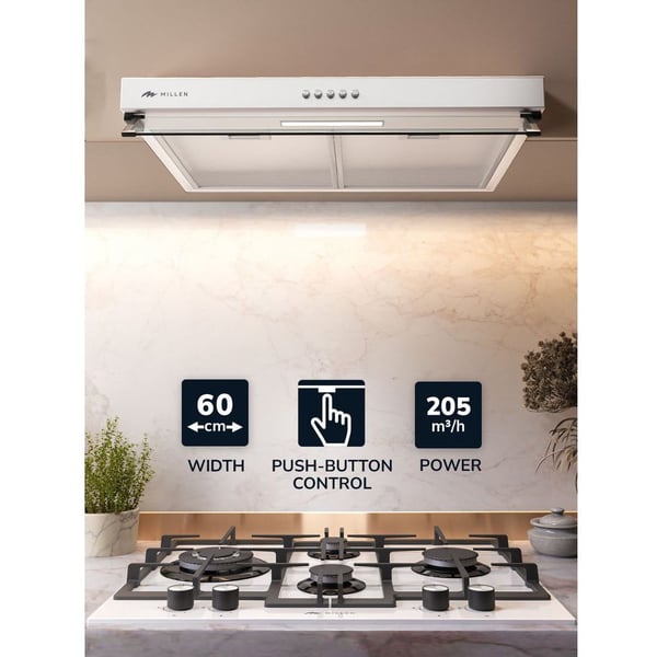 Millen Under Cabinet Hood 60cm|MKH603WH