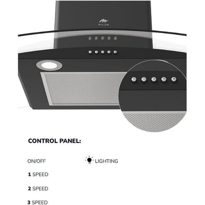 Millen Chimney Hood 60cm|MKHG603BL