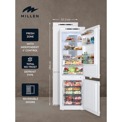 Millen Built In Double Door Refrigerator 277 Litres|MBIM 177.3D