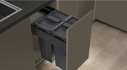 Elite 45cm Max Volume Waste Bin 74L (2x37L) |E101GR