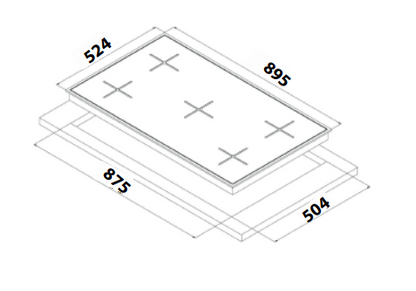 Carysil Built in Gas on Glass Hob 90cm |LI HO GS 90 5Z BG