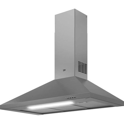 Beko | 90cm Pyramid Chimney Hood, 400m³/h Ventilation, Dishwasher-Safe Filters, Metal Cassette Filter, Mechanical Button Control, Stainless Steel – CWB9441XN