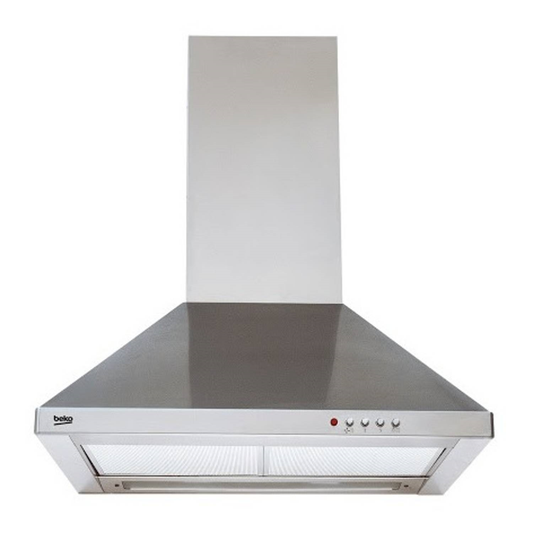 Beko | 60cm Pyramid Chimney Hood, 400m³/h Ventilation, Dishwasher-Safe Filters, Metal Cassette Filter, Mechanical Button Control, Stainless Steel – CWB6441XN