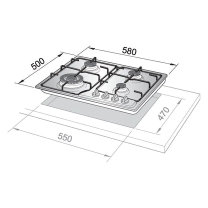 Elba Built in Gas Hob COUNTRY Country Design 60 cm |ENF65-445 AVD