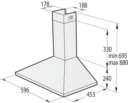 Gorenje Built In Hood Pyramid Design 60 cm |WHC624EX