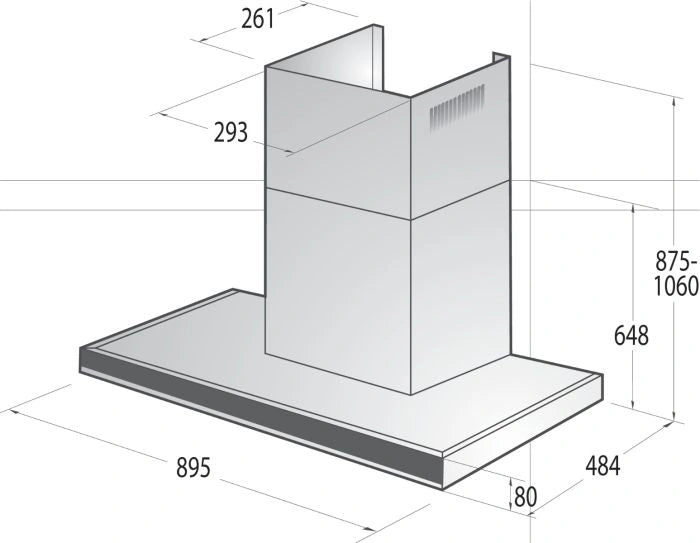 Gorenje Built-In Chimney Hood T shape 90cm |WHT944EXGB