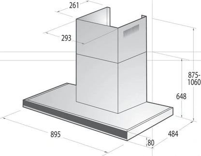 Gorenje Built-In Chimney Hood T shape 90cm |WHT944EXGB
